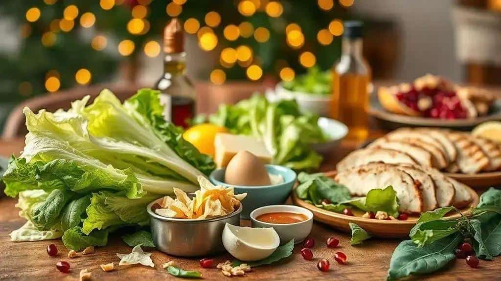 Ingredientes da salada caesar réveillon