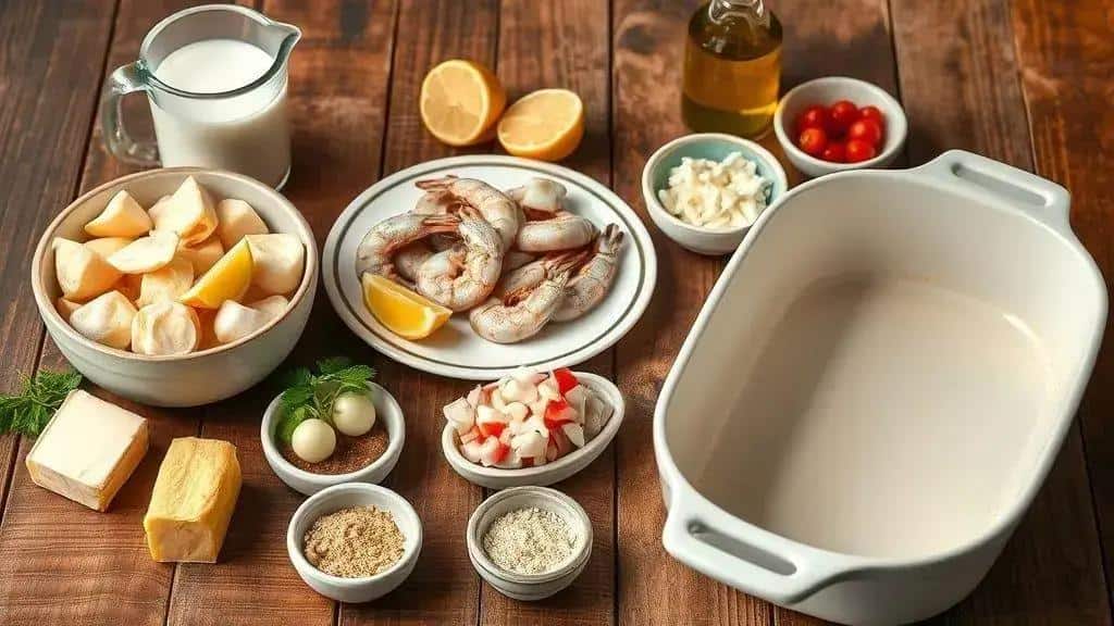 Ingredientes do escondidinho de camarão