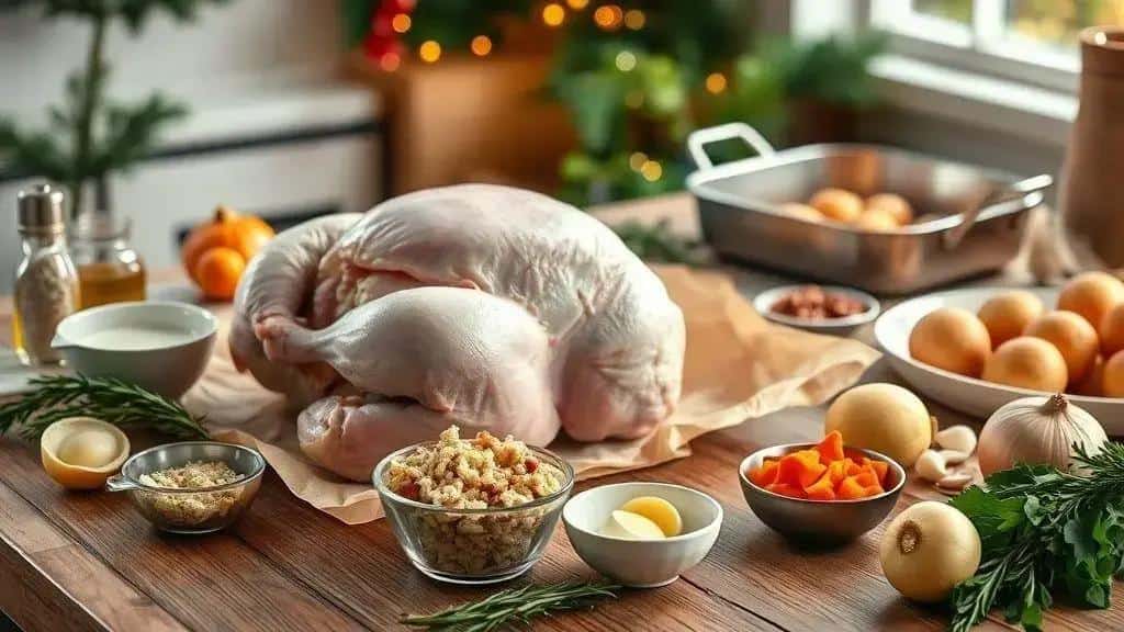 Ingredientes do frango recheado de Natal