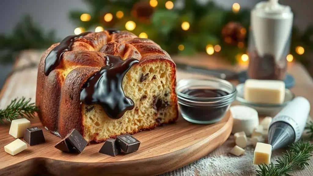 Ingredientes do panetone recheado com creme de chocolate