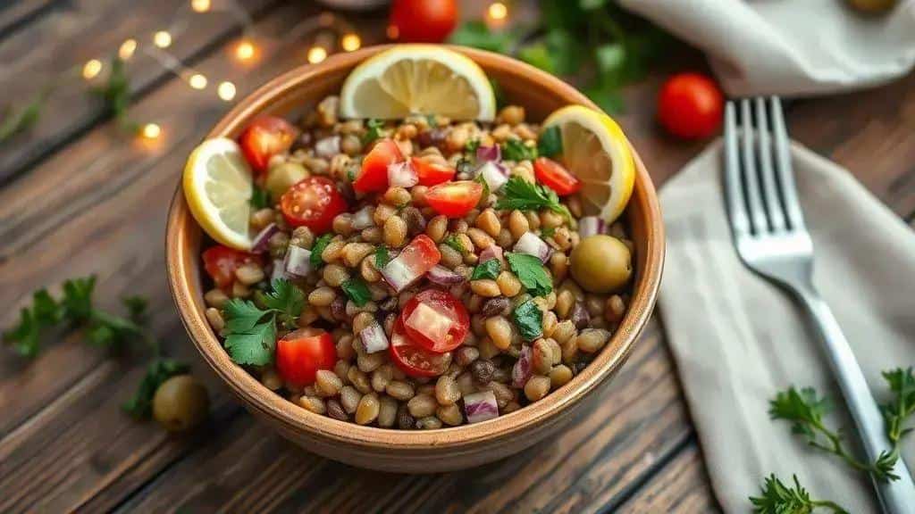 Salada de Lentilha da Sorte para Ceia de Ano Novo