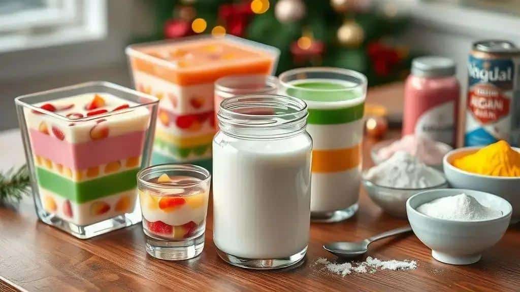 Variações da gelatina colorida em camadas