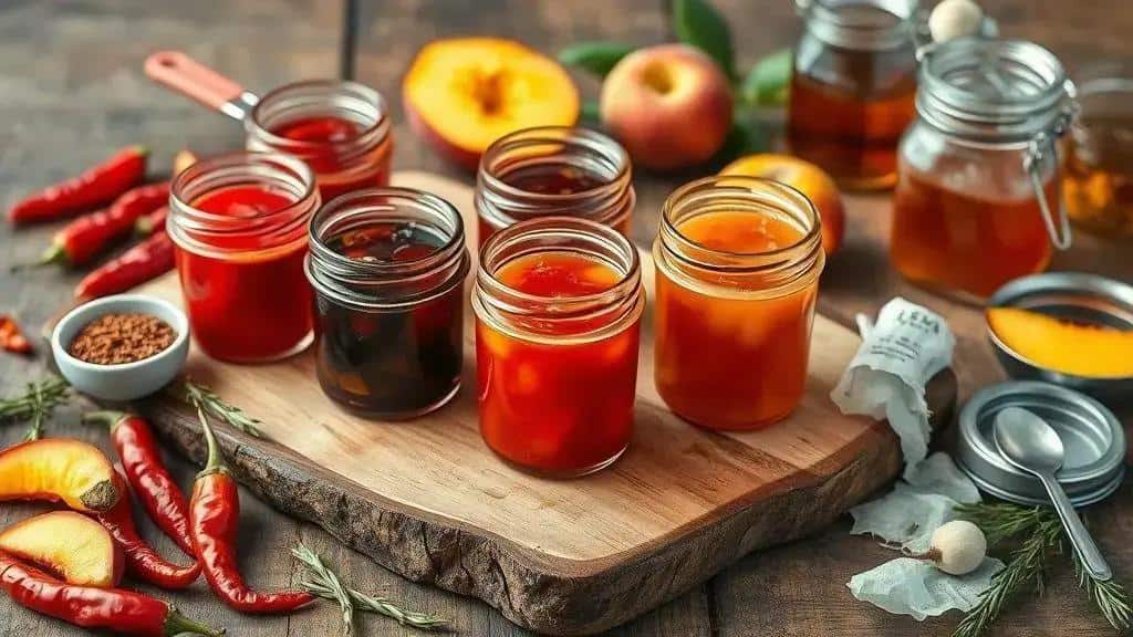 Variações da receita geleia de pimenta (versões doces e defumadas)