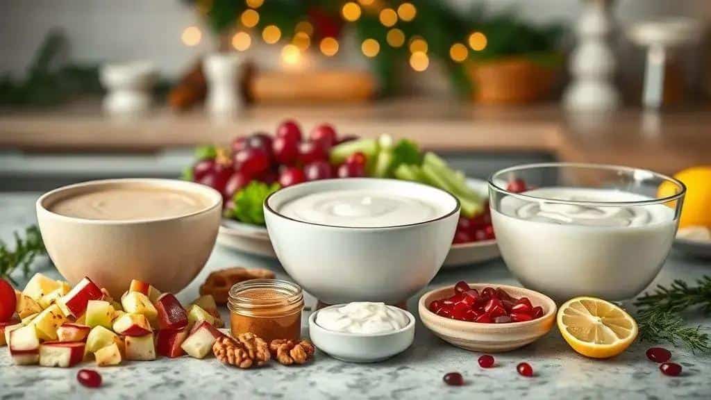Variações da Salada Waldorf de Natal (vegana, light e com iogurte)