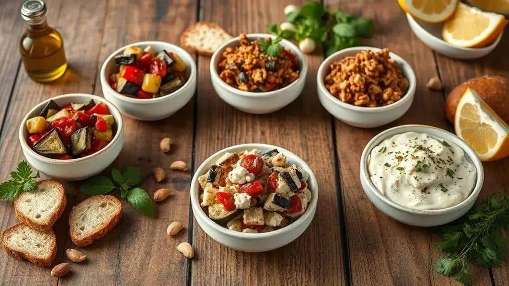 Variações do Antepasto de Berinjela: versões aromáticas e vegetarianas