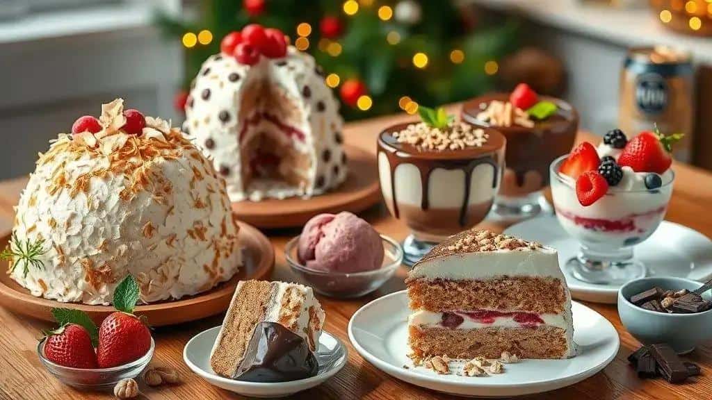 Variações do bolo de sorvete natalino Variações do bolo de sorvete natalino