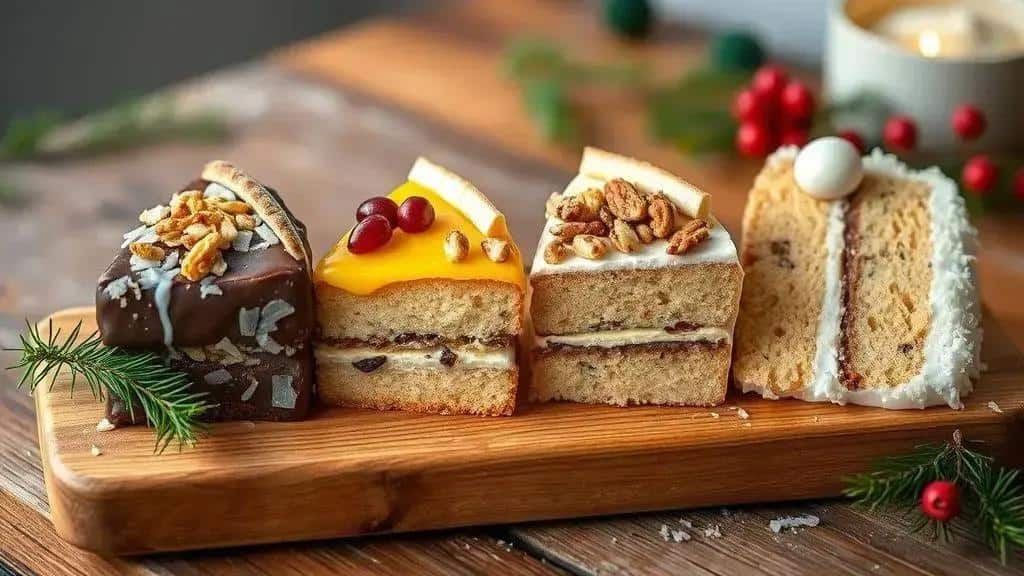 Variações do bolo gelado de Natal com coco