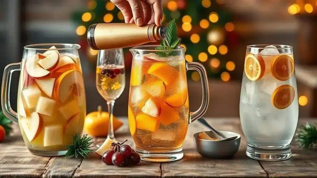 Variações do clericot natalino refrescante (sem álcool, tropical, econômico)