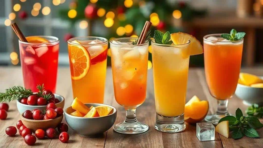Variações do coquetel de Natal sem álcool para crianças
