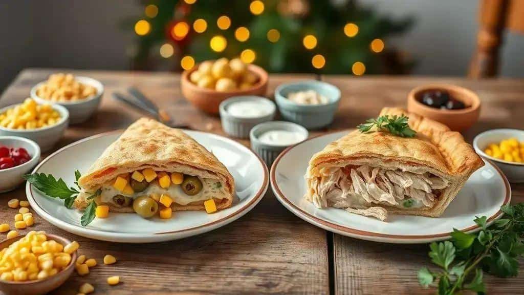 Variações do empadão de frango de Natal cremoso (vegetariana e light) Variações do empadão de frango de Natal cremoso (vegetariana e light)