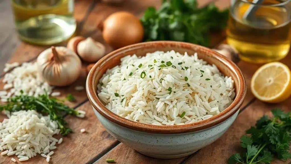 Arroz de vinho branco com ervas — ingredientes e preparo