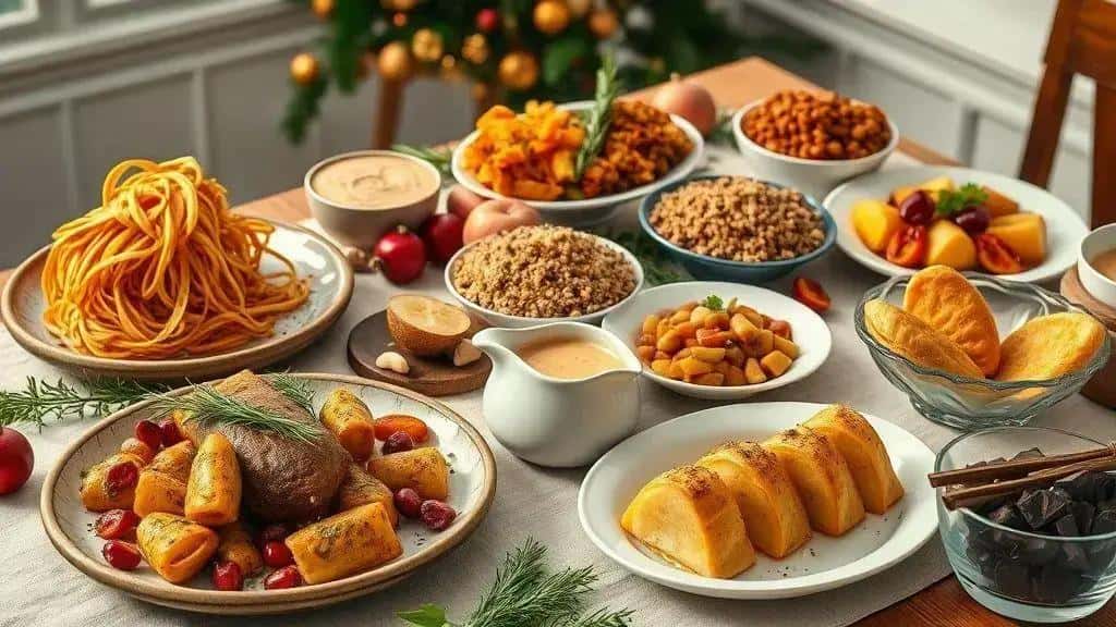 As 7 receitas veganas para festas de fim de ano 2025 (lista rápida)