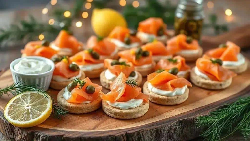 Canapés de salmão defumado — ingredientes, preparo e variações