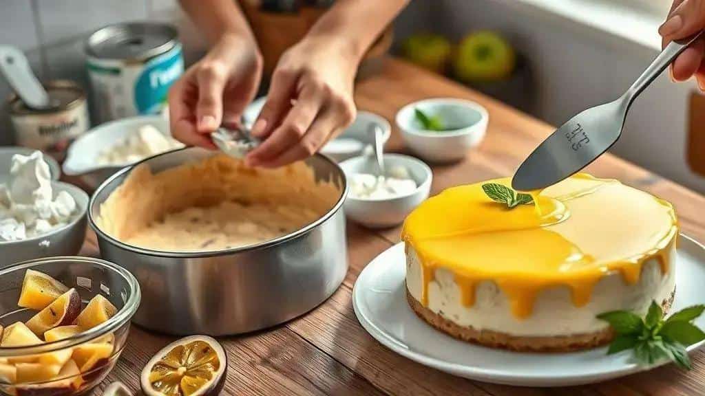 Como preparar cheesecake de maracujá gelado (passo a passo) Como preparar cheesecake de maracujá gelado (passo a passo)