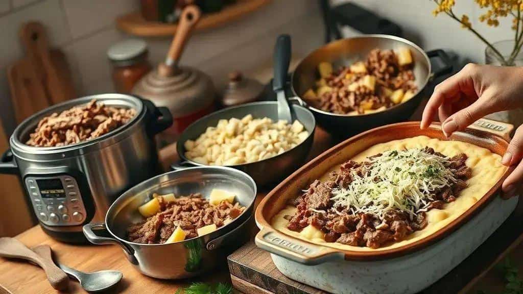 Como preparar o escondidinho de carne seca