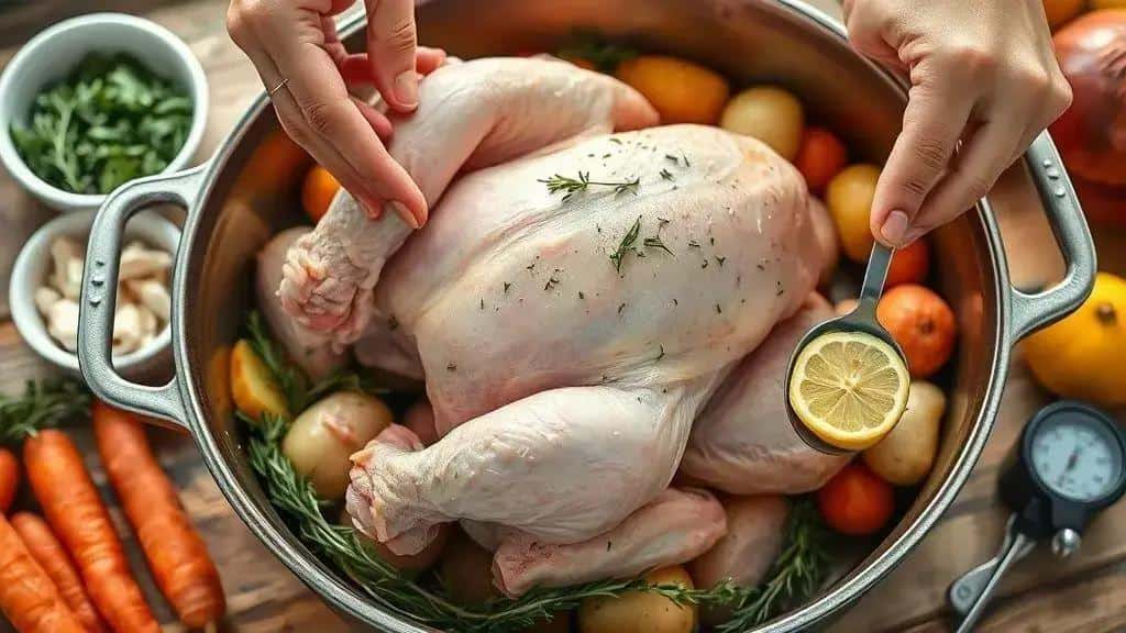 Como preparar o frango assado com ervas finas e limão siciliano Como preparar o frango assado com ervas finas e limão siciliano
