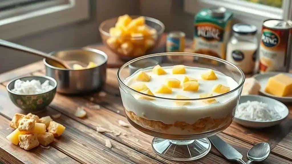 Como preparar o pavê de coco com abacaxi — passo a passo