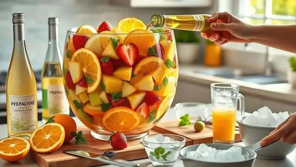 Como preparar ponche de espumante e frutas (passo a passo)