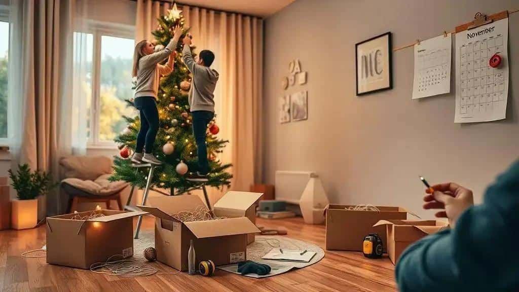 Cronograma de novembro: decoração, logística e montagem da árvore