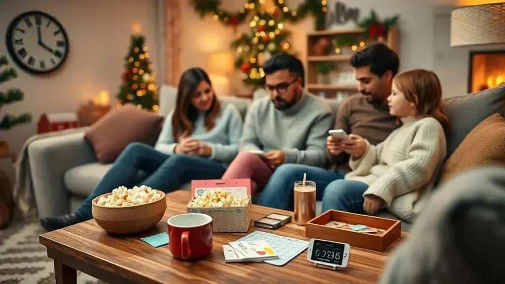 Cronograma simples: horários, pausas e atividades entre filmes