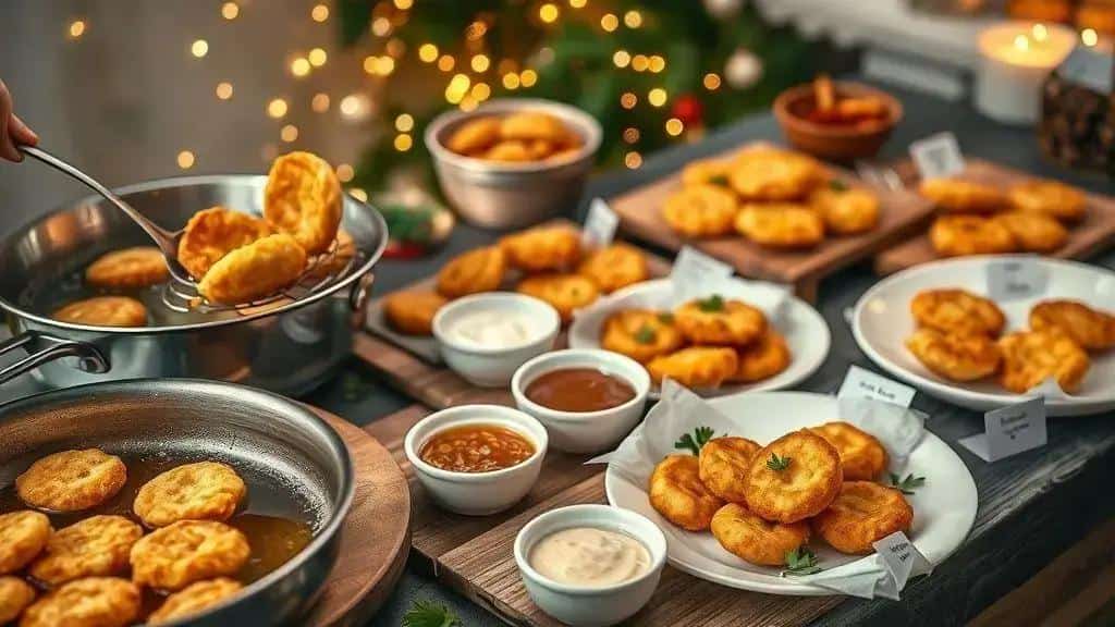 Dicas práticas de fritura, apresentação e como servir na ceia