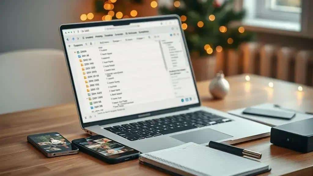 Estrutura de pastas, nomes e etiquetas para facilitar buscas
