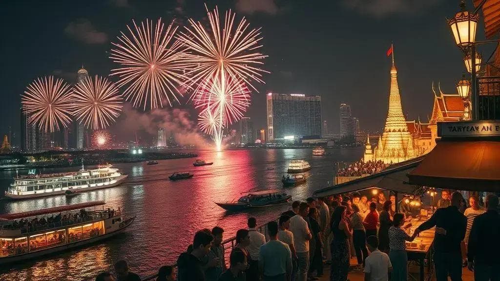 Festas e eventos imperdíveis: fogos no Chao Phraya, ceias e baladas