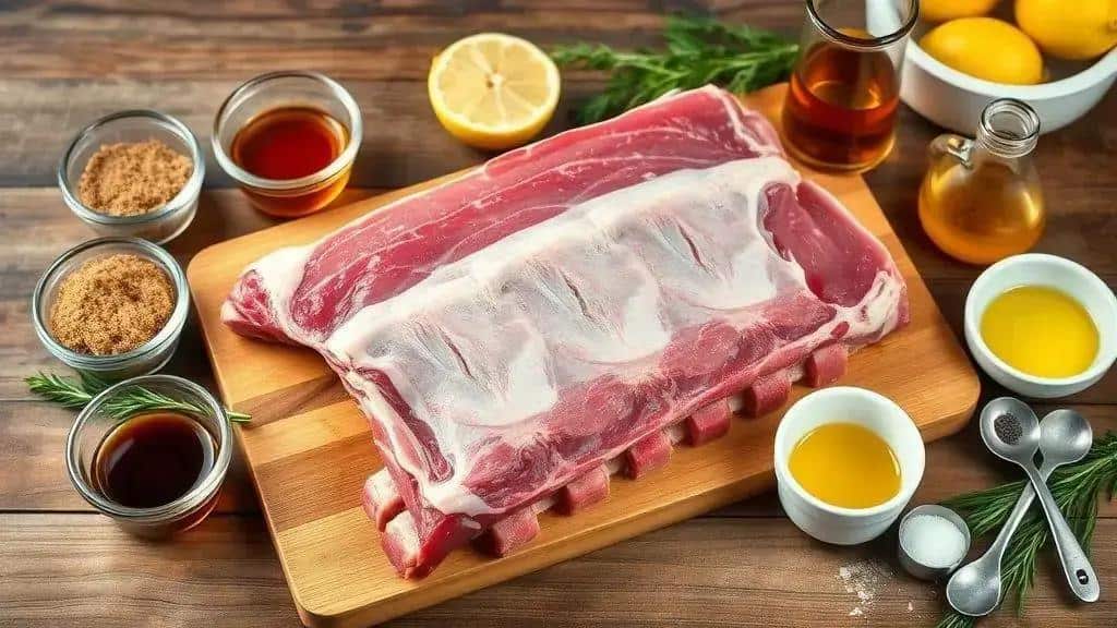 Ingredientes da costelinha de porco caramelizada