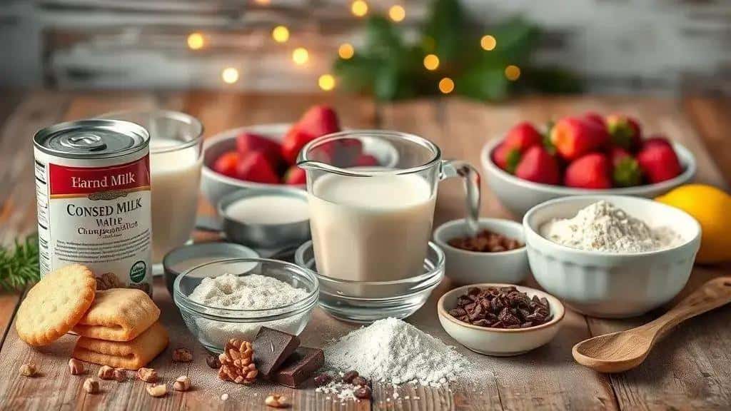 Ingredientes da pavê natalino cremoso