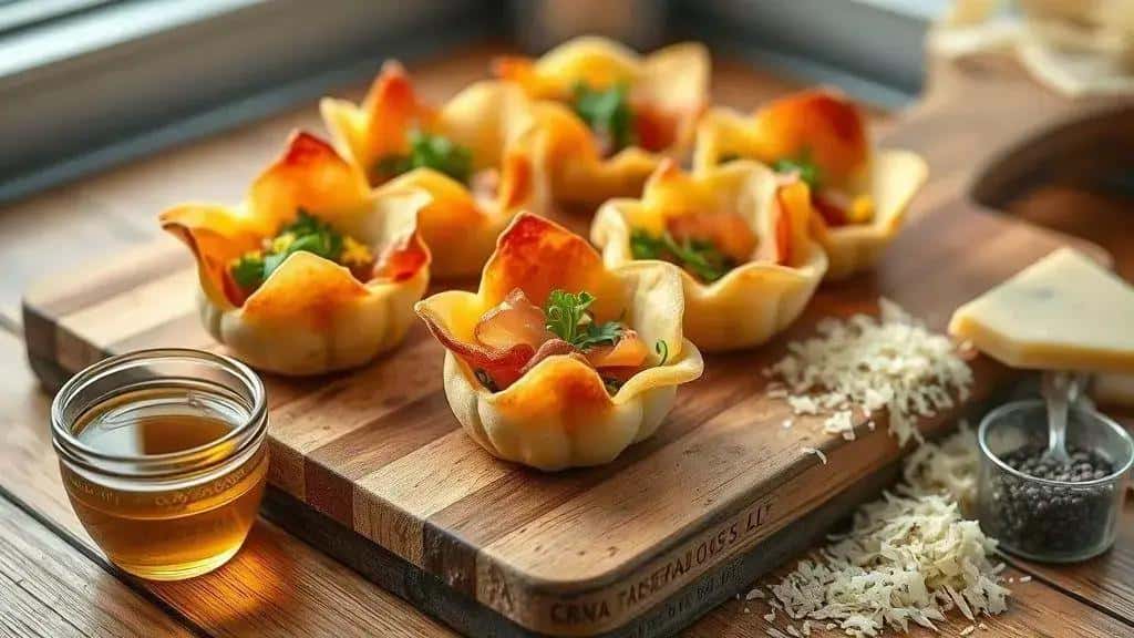 Ingredientes da receita presunto cru na cestinha de parmesão