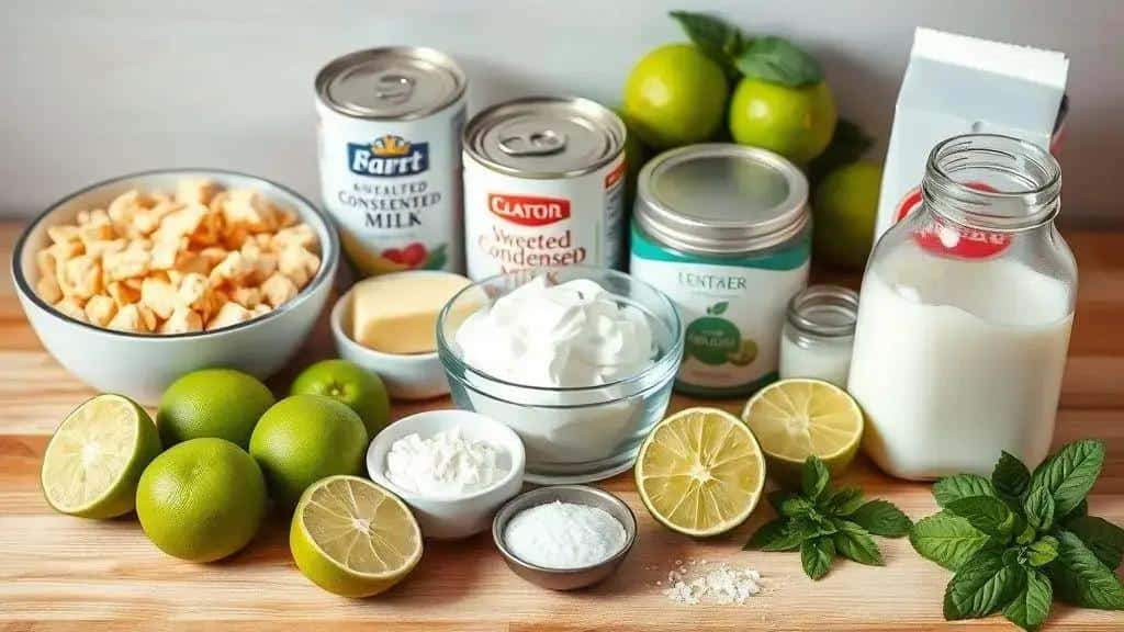Ingredientes da Torta Mousse de Limão Refrescante (sem forno)