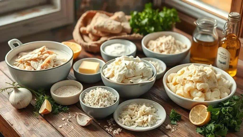 Ingredientes do bacalhau espiritual tradicional