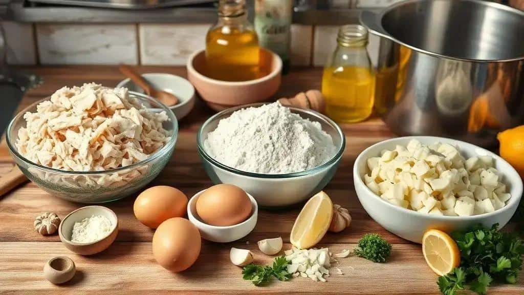 Ingredientes do bolinho de bacalhau