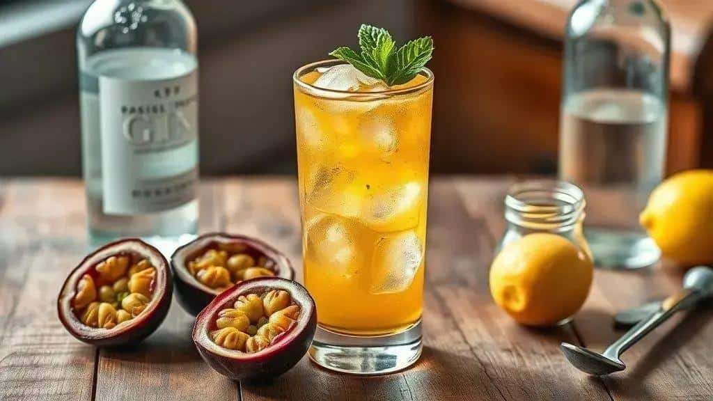 Ingredientes do Gin Tropical com Maracujá