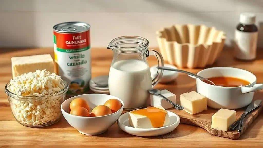 Ingredientes do pudim de queijo coalho com goiabada Ingredientes do pudim de queijo coalho com goiabada