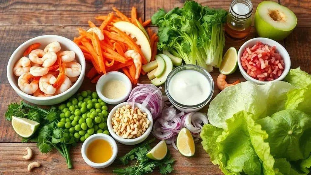 Ingredientes do salpicão de camarão