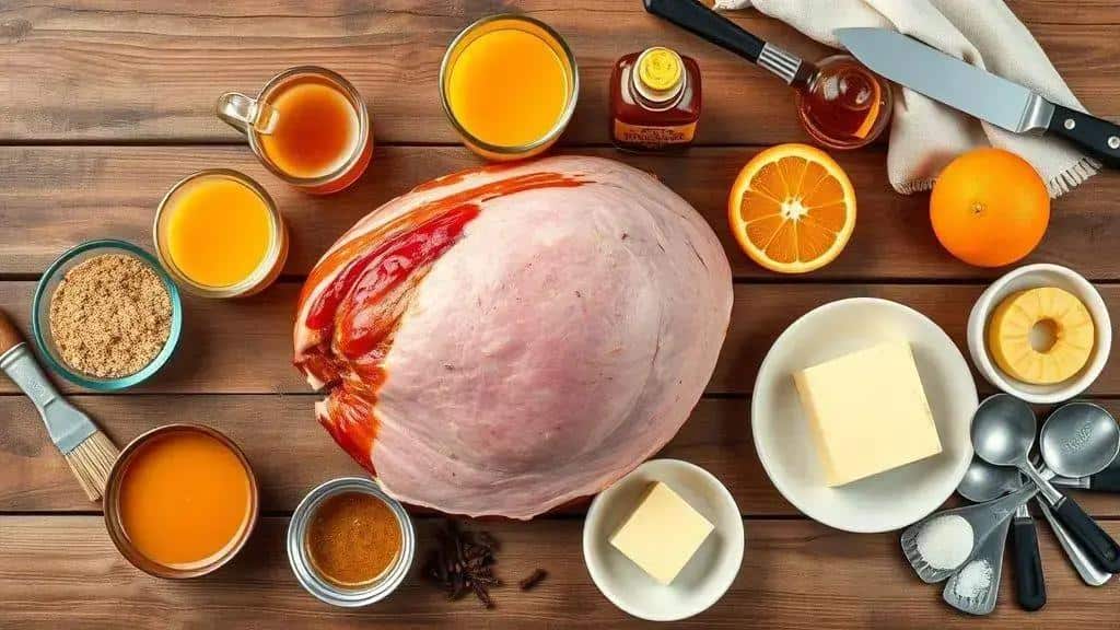 Ingredientes do tender glaciado com laranja