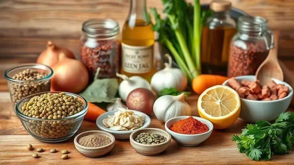 ingredientes essenciais para as receitas de lentilha