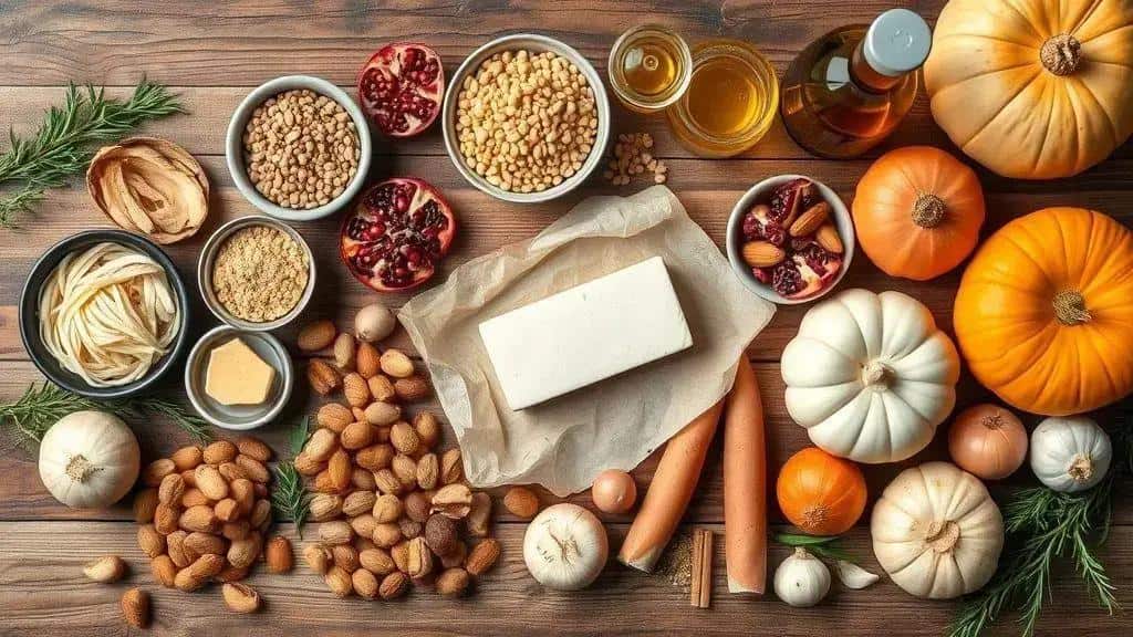 Ingredientes essenciais para as receitas veganas do fim de ano