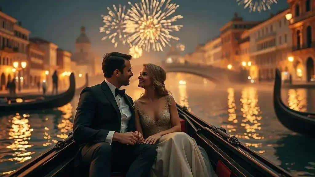 O Fim de Ano em Veneza: Jantar de Gala e Passeio de Gôndola (Opção Romântica).