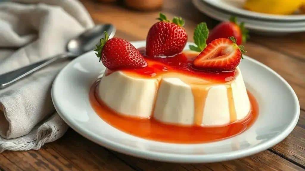 Panna Cotta de Limão com Morango