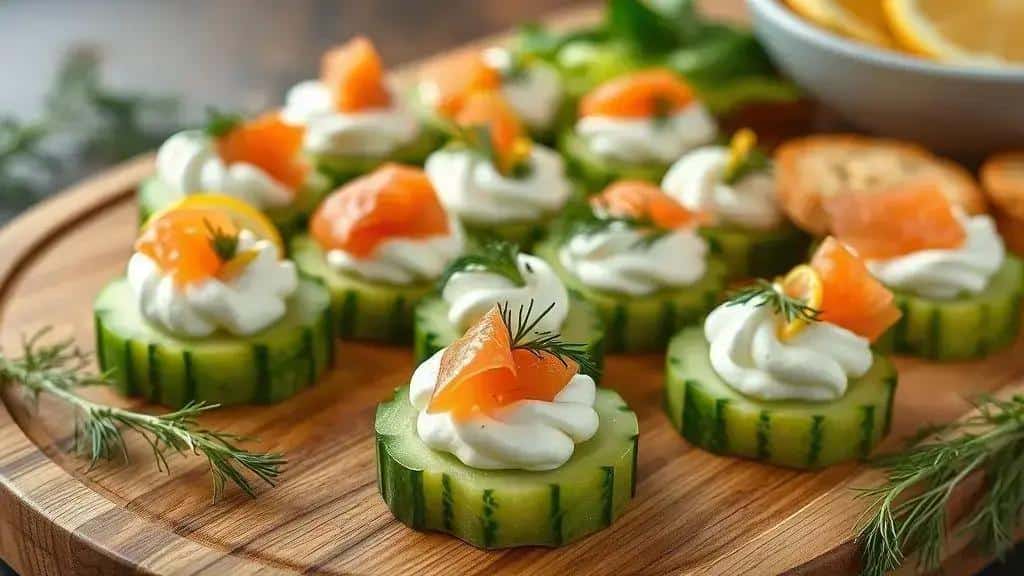 Receita 4: canapés de pepino com cream cheese e dill — ingredientes, como preparar, variações