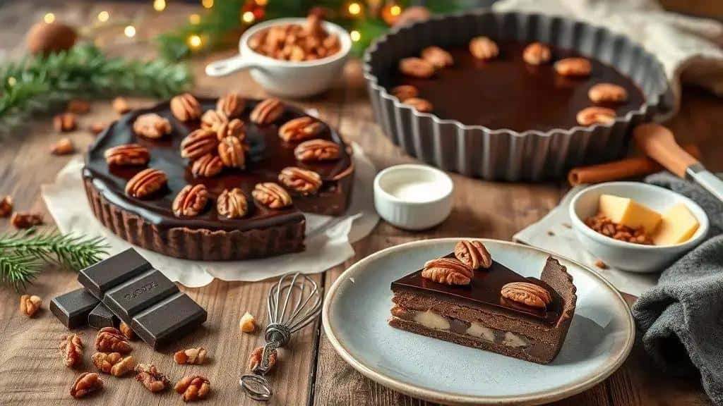 Receita: torta de nozes com chocolate meio amargo — ingredientes e preparo