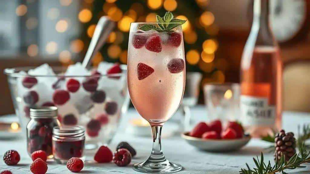 Rosé spritz com frutas vermelhas — ingredientes e preparo