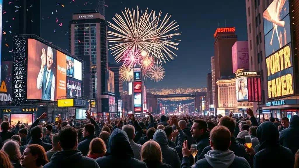 Times Square e outras celebrações públicas icônicas