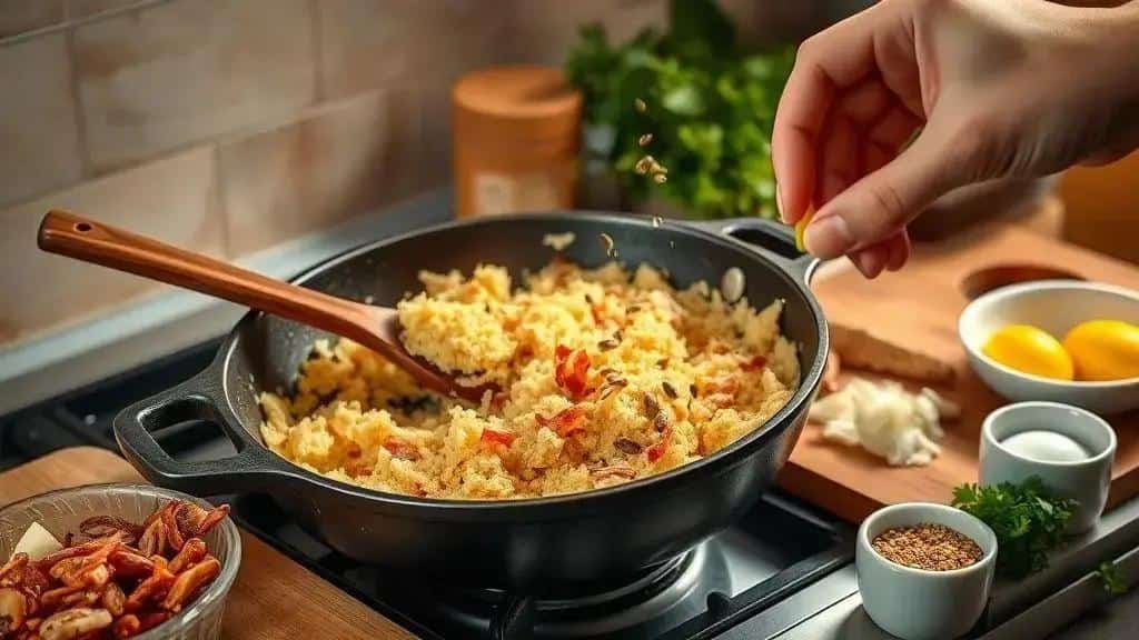 Truques do chef para farofas crocantes, aromáticas e com textura perfeita