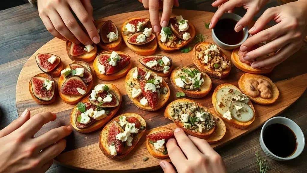 Variações da bruschetta de figo e gorgonzola