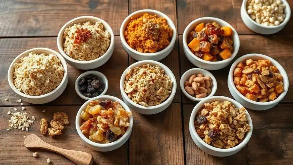 Variações da farofa de frutas secas