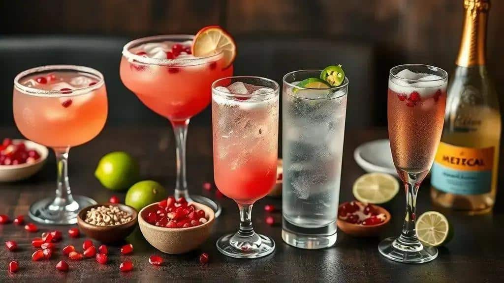 Variações da Jasmine Margarita com romã