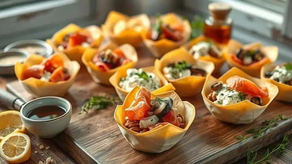 Variações da receita presunto cru na cestinha de parmesão